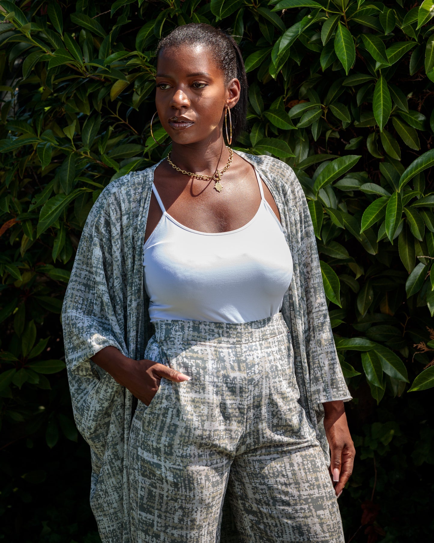 Ensemble satin léger beige