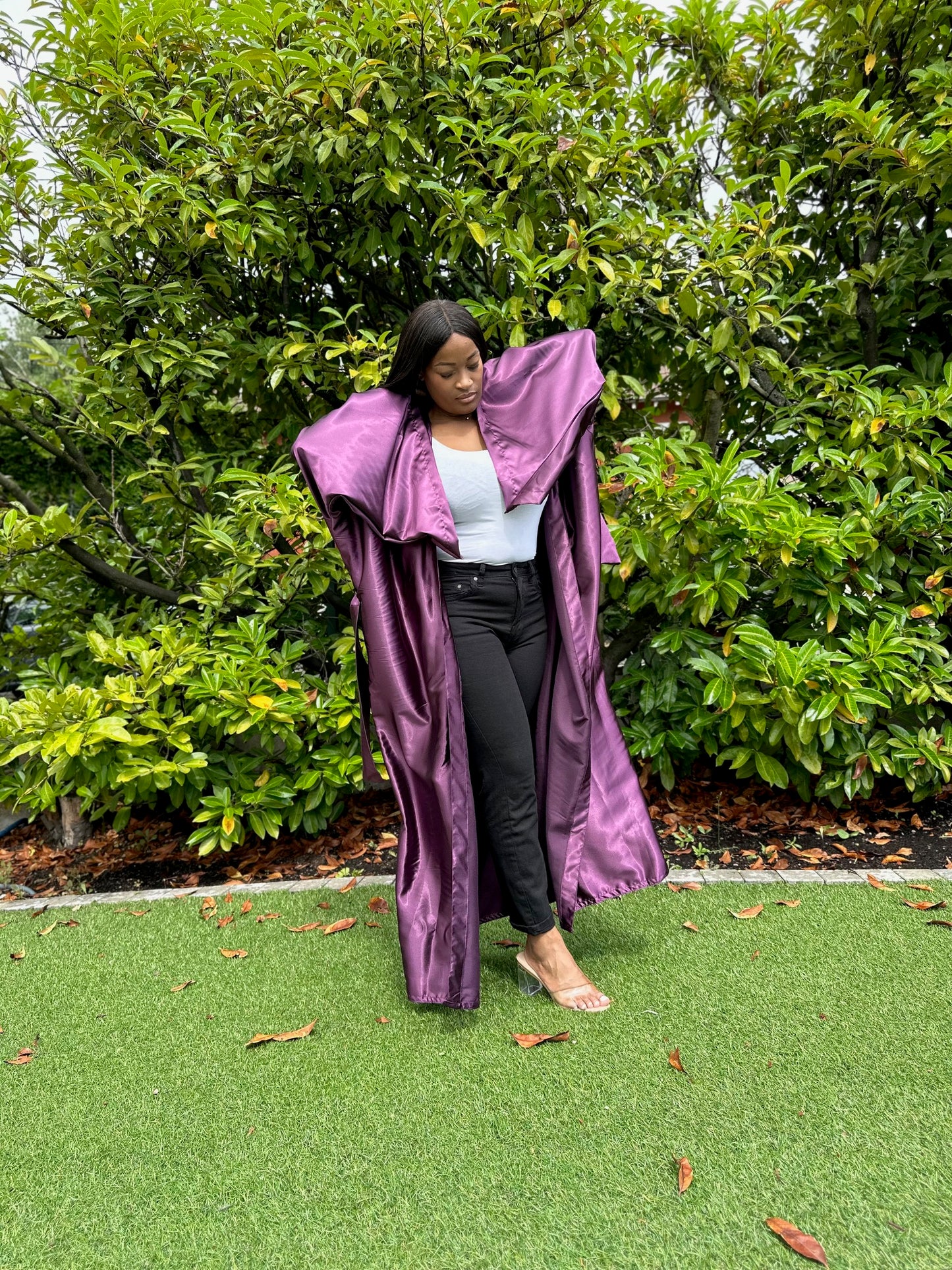 Kimono satin violet