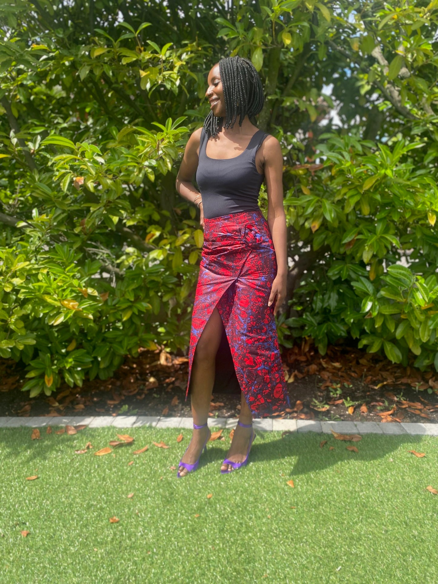 Jupe crayon wax fendu