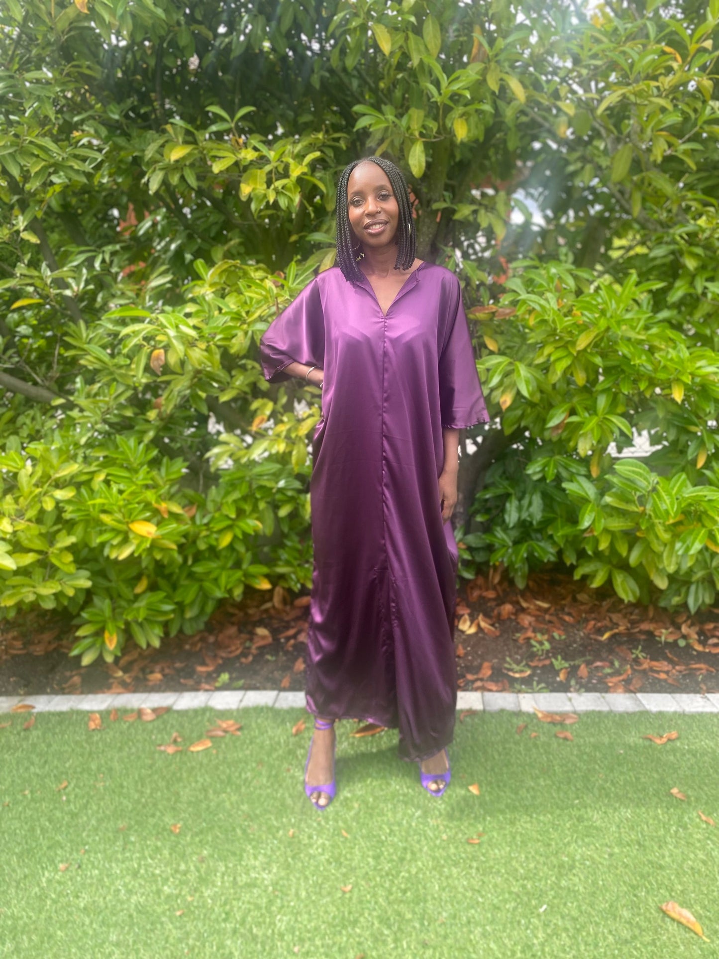Tunique satin violet