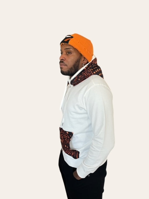 Hoodie blanc imprimé lipé